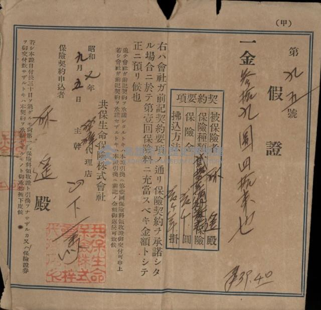 第95號假證（林遙）藏品圖，第1張