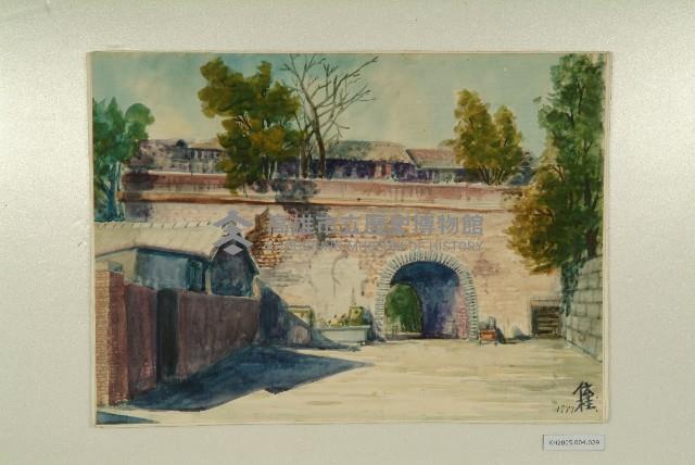 水彩畫：高雄舊城北門（拱辰門）藏品圖，第1張