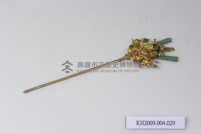 銀鎏金鑲琉璃鳳紋簪藏品圖，第1張