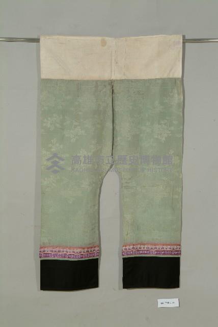 淺綠綢地鑲邊女褲藏品圖，第1張
