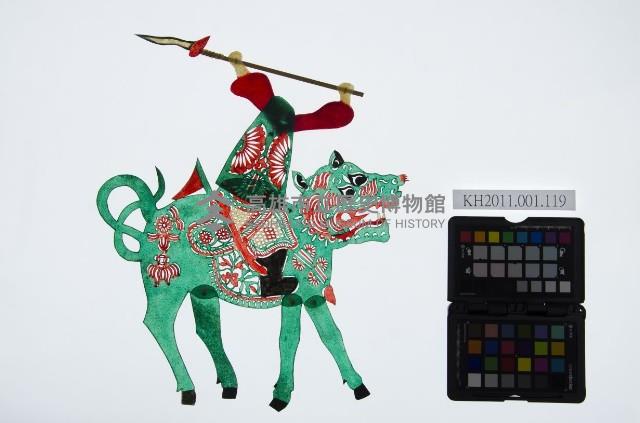 皮影戲偶男騎-道長騎麒麟（偶身）藏品圖，第1張