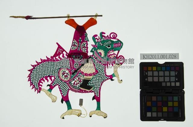 皮影戲偶全身男騎-道長騎麒麟藏品圖，第3張