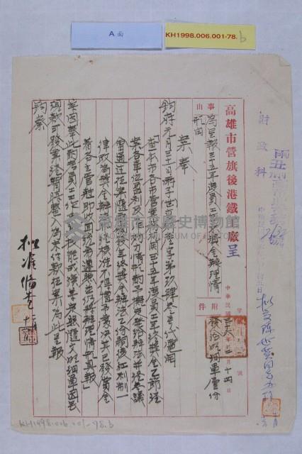 市營各業務機關年終獎金藏品圖，第2張