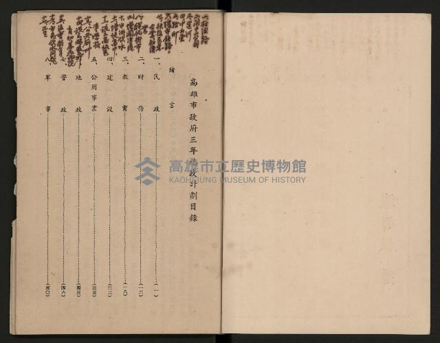 《高雄市政府三年施政計劃》藏品圖，第3張