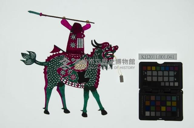 皮影戲偶全身男騎-道長騎麒麟藏品圖，第3張