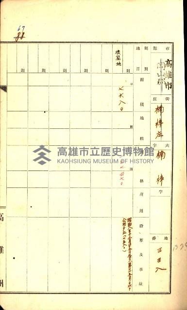 州有墓地臺帳（高雄市）藏品圖，第62張