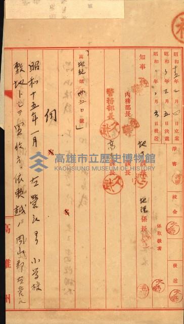 雜件－高雄州
（昭和十五年至十六年）藏品圖，第39張