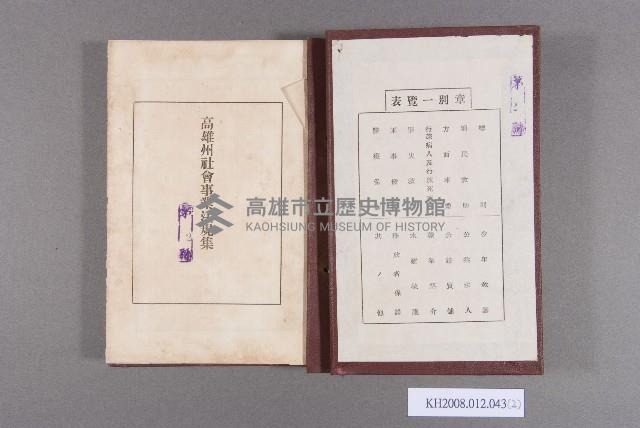 《高雄州社會事業法規集》藏品圖，第2張