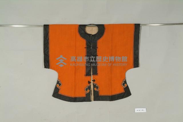 -1：橘紅毛地鑲緄如意雲紋女褂、-2：黑毛料大襠女褲藏品圖，第2張