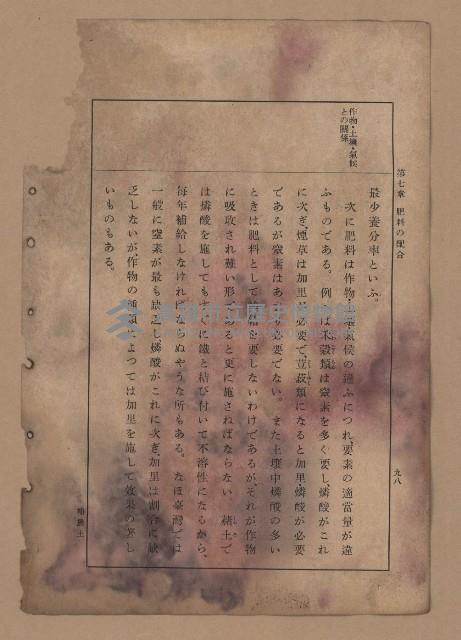 《補習學校農業教科書土壤肥料篇》藏品圖，第105張