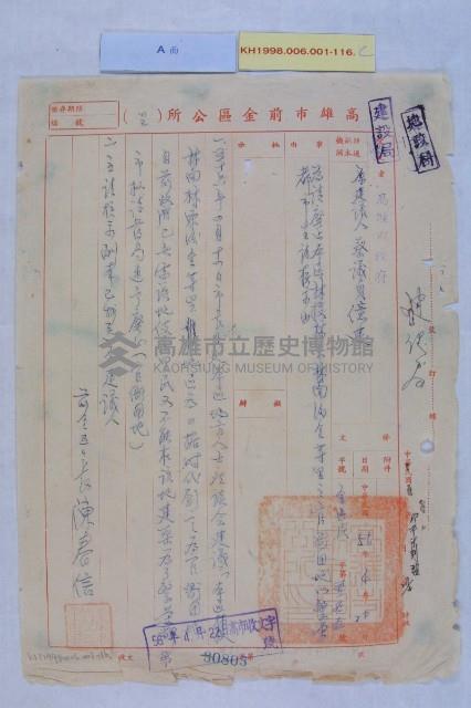 廢止前金區官衙用地藏品圖，第3張