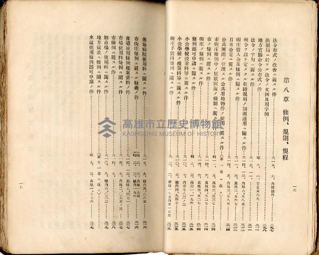 《高雄州市街庄例規輯覽》藏品圖，第17張