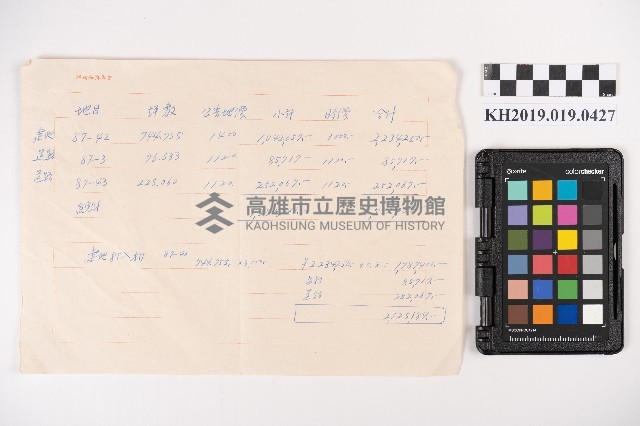 大港路段土地販賣計算書藏品圖，第1張