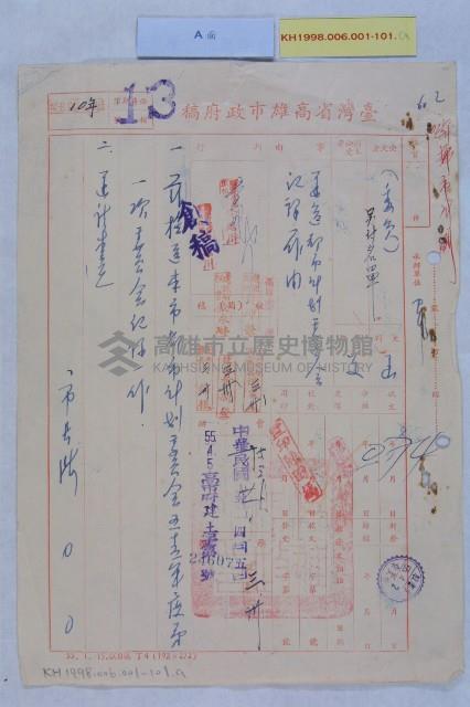 55年都委會會議記錄藏品圖，第1張