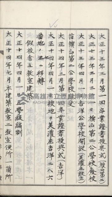 學校沿革誌（美濃吉洋學校）藏品圖，第6張