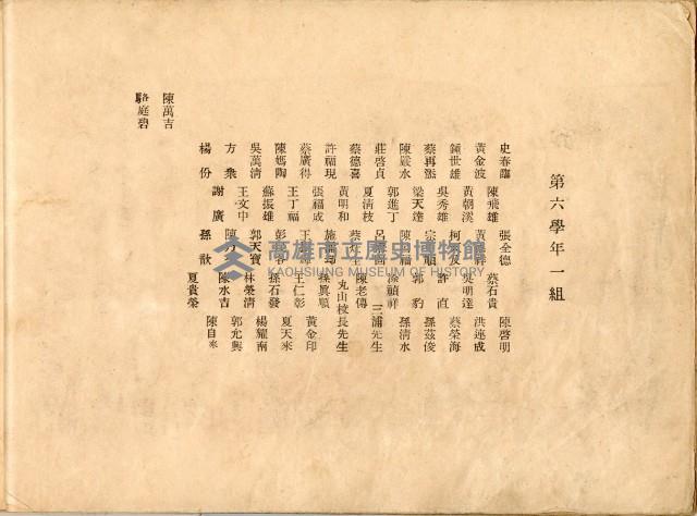 高雄第一公學校卒業記念寫真帖藏品圖，第8張