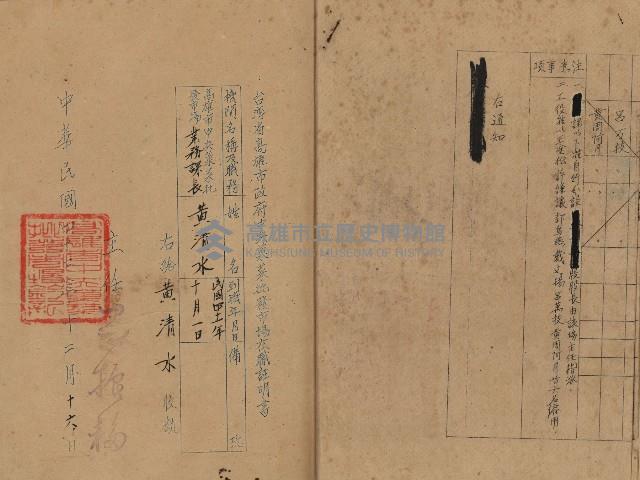 高雄市果菜市場員工學歷證件（黃清水）藏品圖，第8張