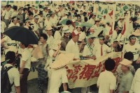 1991年9月7~8日蔡同榮發起之公投入聯台北大遊行活動負片及其相片藏品圖，第1張