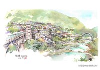 猴硐礦工文史館「手繪明信片組」藏品圖，第21張