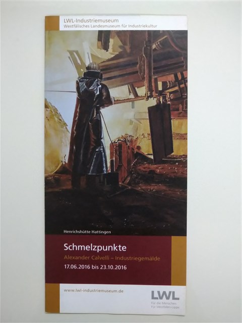 「Schmelzpunkte: Alexander Calvelli -- Industriegemälde」特展摺頁的圖片