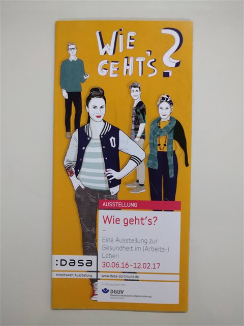 「Wie Geht's?: Eine Ausstellung zur Gesundheit im (Arbeits) Leben」特展摺頁的圖片