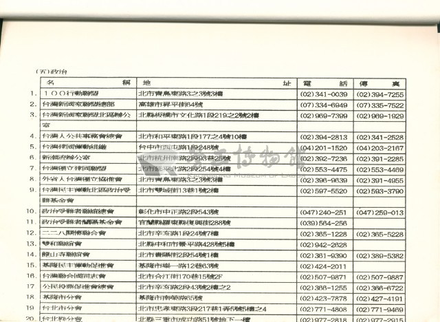 社會團體聯絡手冊藏品圖，第12張