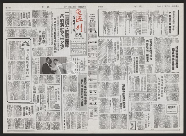 《加工出口區區刊半月刊合訂本》第193期至第338期藏品圖，第251張