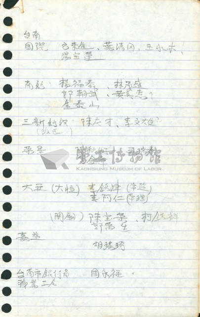 劉格正工會訪談筆記藏品圖，第4張