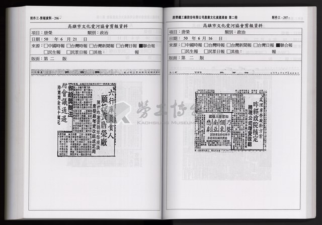 「唐榮鐵工廠股份有限公司產業文化資產清查」第二冊藏品圖，第262張