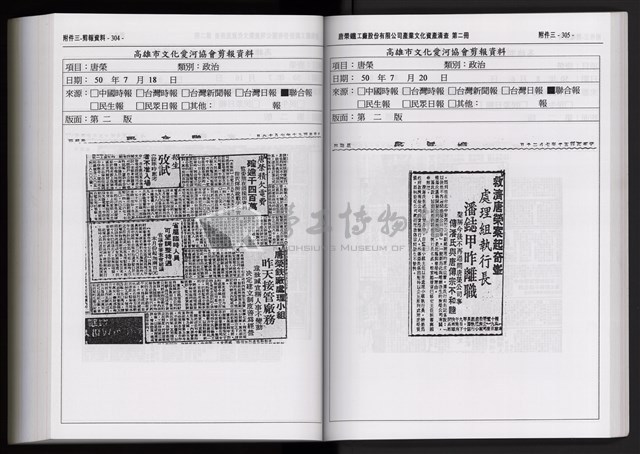 「唐榮鐵工廠股份有限公司產業文化資產清查」第二冊藏品圖，第266張