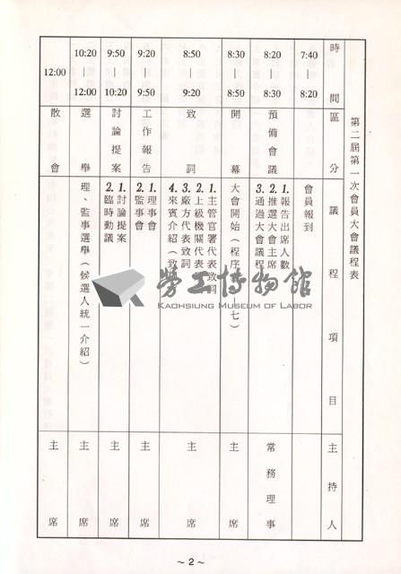 台南縣三新紡織股份有限公司產業工會第2屆第1次會員大會手冊藏品圖，第3張
