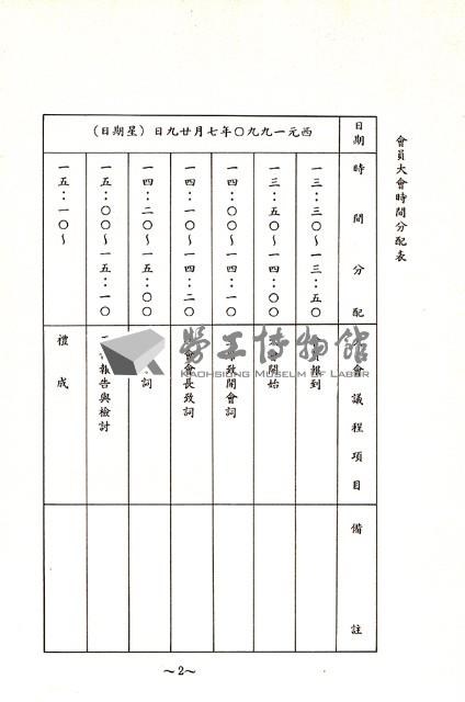 台灣勞工運動支援會台南縣分會1990年第二屆會員大會手冊藏品圖，第3張