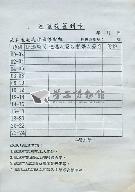 滑油摻配組巡邏箱B線1號藏品圖，第1張