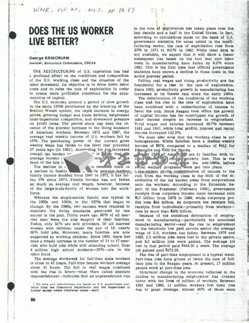 英文文章〈Does the US worker live better?〉影本藏品圖，第1張