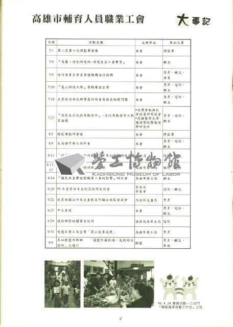 高雄市輔育人員職業工會、高雄縣保育人員職業工會、台南市保育人員職業工會、台南縣保育人員職業工會、台北市教保人員協會《聯合會刊》2007年12月冬季刊藏品圖，第10張
