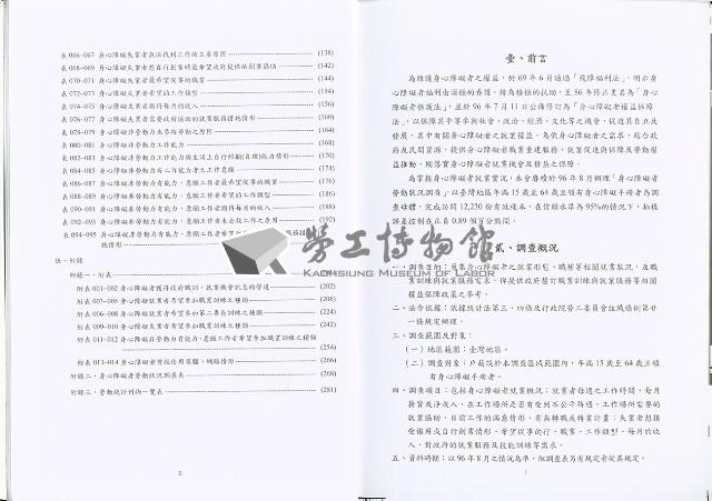 《中華民國九十六年身心障礙者勞動狀況調查報告》藏品圖，第10張