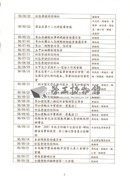 高雄縣保育人員職業工會、高雄市輔育人員職業工會、台南市保育人員職業工會、台南縣保育人員職業工會、台北市教保人員協會《聯合會刊》2007年8月藏品圖，第10張