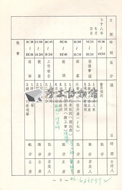 台南縣協成客運股份有限公司產業工會第1屆第1次會員大會手冊藏品圖，第4張