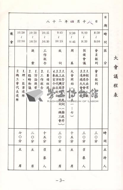台南縣南寶樹脂化學工廠股份有限公司產業工會第1屆第1次會員大會手冊藏品圖，第4張