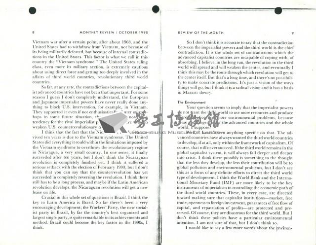 英文文章〈Marxist View: An Interview with Paul M. Sweezy〉影本藏品圖，第5張