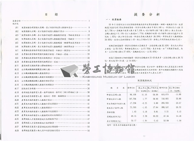 《中華民國臺閩地區職業訓練、技能檢定、就業服務、外籍勞工統計速報》資料時間：民國99年6月藏品圖，第9張