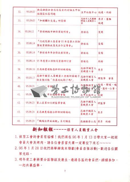 高雄縣保育人員職業工會、高雄市輔育人員職業工會《聯合會刊》2006年10月秋季刊藏品圖，第9張