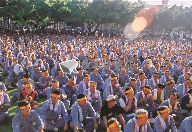 中鋼2003年廠內靜坐抗議照片藏品圖，第1張