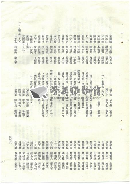 立法院公報初稿影本藏品圖，第101張