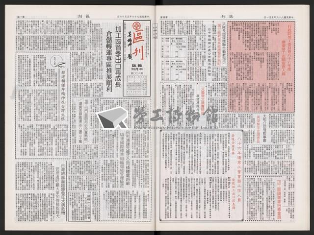 《加工出口區區刊半月刊合訂本》第591期至第612期藏品圖，第20張