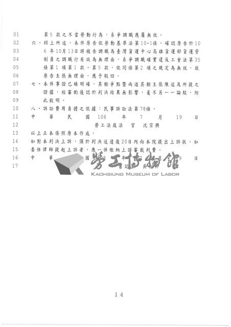 台灣高雄地方法院民事判決書：潘家洛藏品圖，第14張