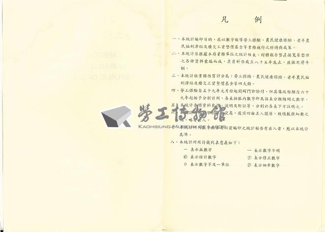 《中華民國八十五年勞工保險統計年報》藏品圖，第5張