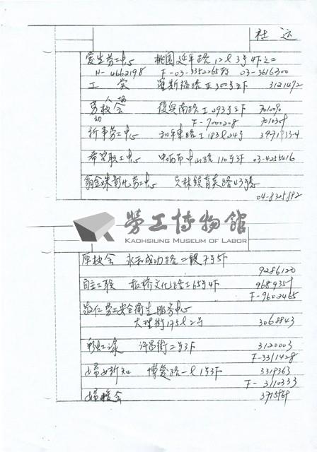「1990新任執行委員」聯絡名冊藏品圖，第5張