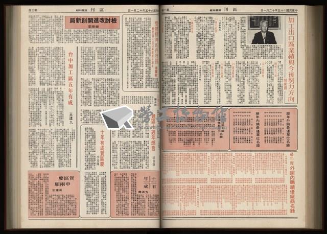 《加工出口區區刊半月刊合訂本》第001期至第192期(數位)藏品圖，第229張
