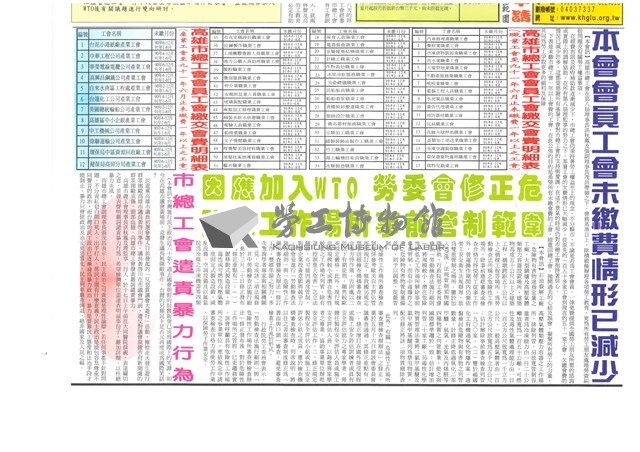 《高雄市總工會會訊》九十一年六月號藏品圖，第2張